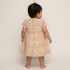 Infants' Pastel Floral Ruffled Sleeve Cotton Frock, ऑफ व्हाइट, small image number null