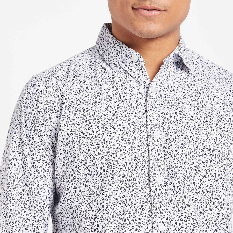 Cotton Printed Casual Shirt, सफ़ेद, large image number null