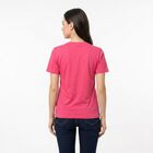 Women's Fuchsia Round Neck Regular T-Shirt, Fuchsia, small
