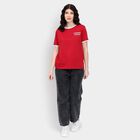 Ladies' 100% Cotton Round Neck T-Shirt , Red, small