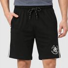Men's Black Regular Fit Side-Striped Bermuda Shorts, Black, small