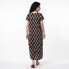 Women's Black Scoop Neck Maxi Nighty, काला, small