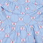 Girls' Light Blue Cotton Blend Sleeveless A-Line Frock, हल्का नीला, small