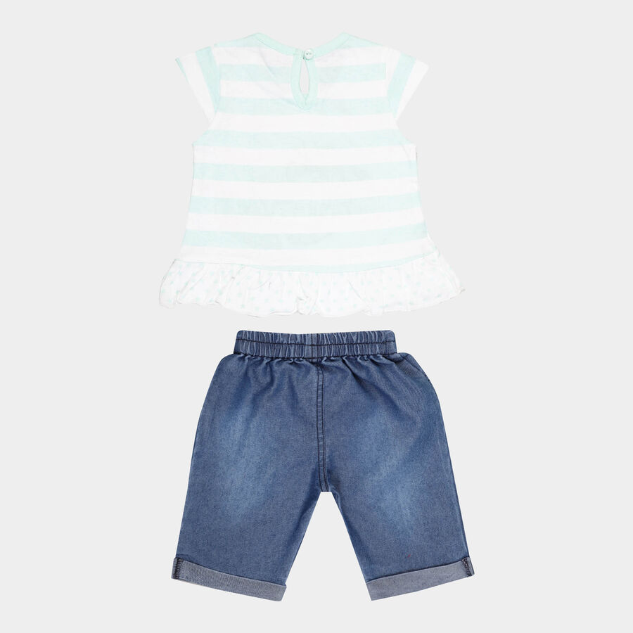 Infants All Over Print Capri Set, Light Green, large image number null