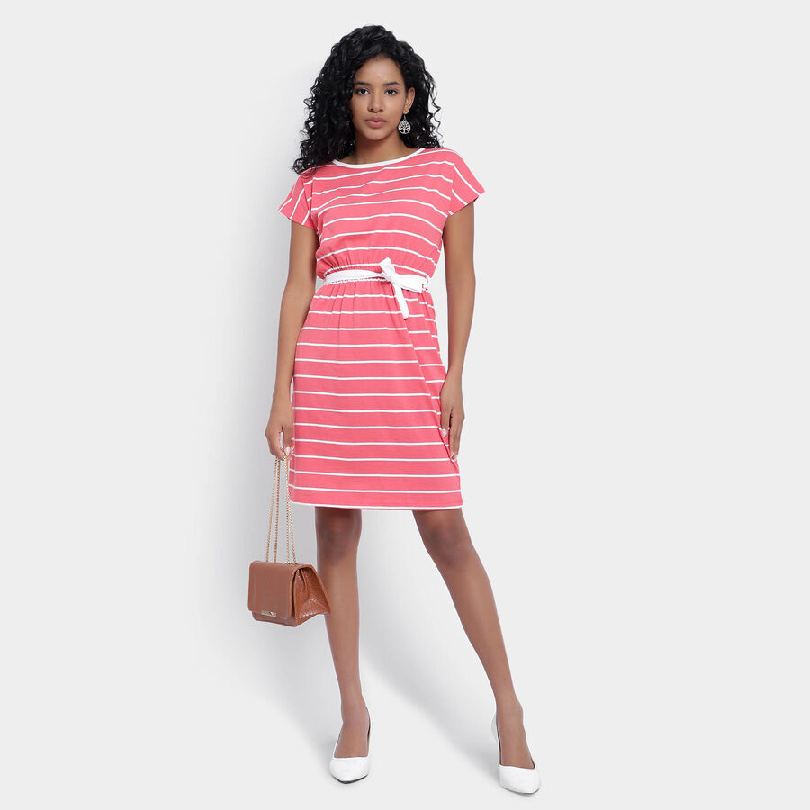 Stripes Dress, Coral, large image number null