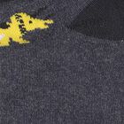 Boys' Dark Charcoal Regular Fit Ankle-Length Dinosaur and Striped Socks Pack of 2, Navy Blue, small image number null