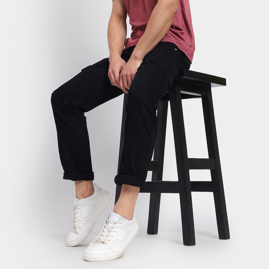 Men's Slim Fit Jeans , Black, large image number null