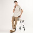 Men's Off-White Cotton Half Sleeve Classic Casual Shirt, Off White, small