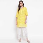 Cotton Straight Kurta, Yellow, small image number null