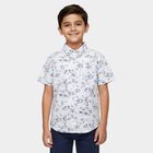 Boys White Cotton Classic Casual Shirt, White, small