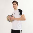 Men's Bright White Crew Neck Athleisure Drifit T-Shirt, सफ़ेद, small