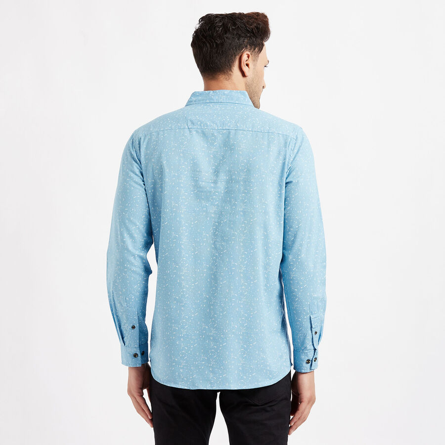 Cotton Printed Casual Shirt, Light Blue, large image number null