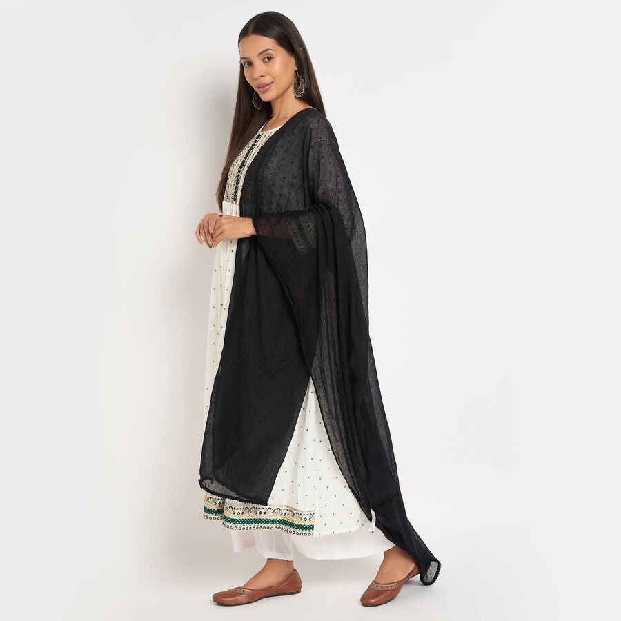 Ladies' Dupatta, काला, large image number null