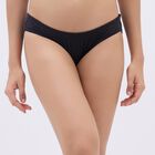 Women's Jet Black Bikini Panty, Black, small image number null