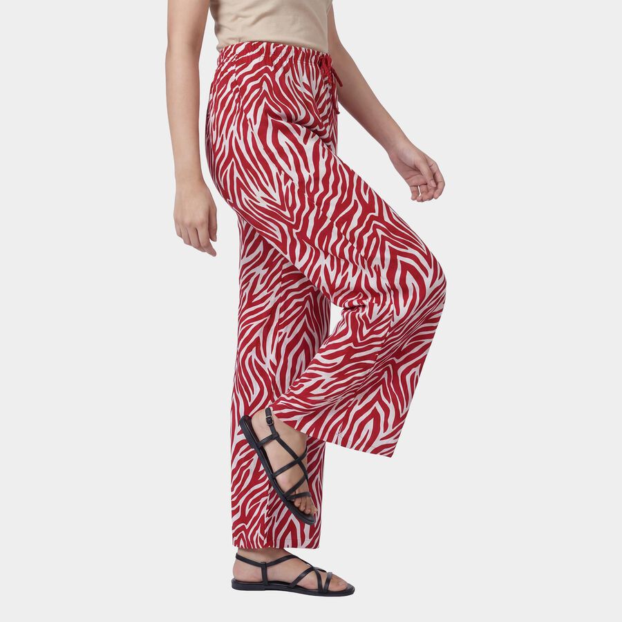 Women's Maroon Relaxed Fit Solid Pyjama, मरून, large