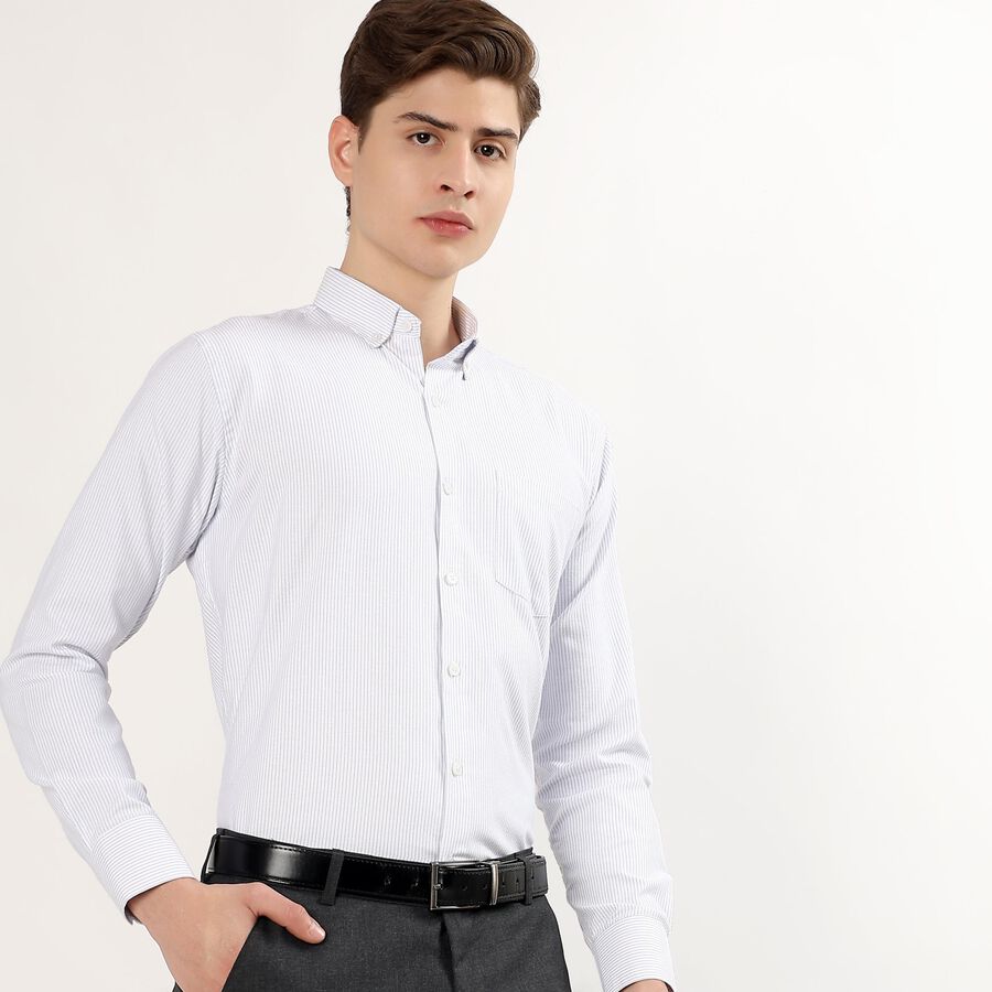 Men's Light Blue Button Down Classic Formal Shirt, Light Blue, large