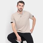 Men's Collared Half Sleeves T-Shirt , Beige, small image number null