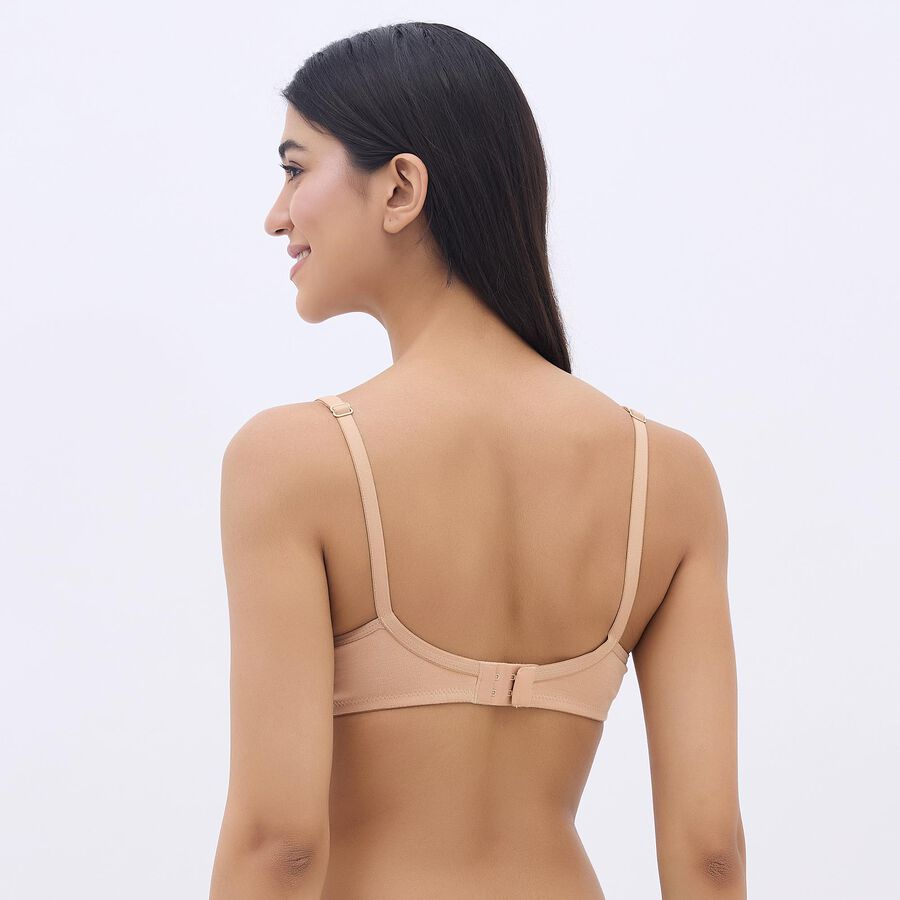 Women's Beige Cotton Wire-Free Everyday Bra, Beige, large image number null