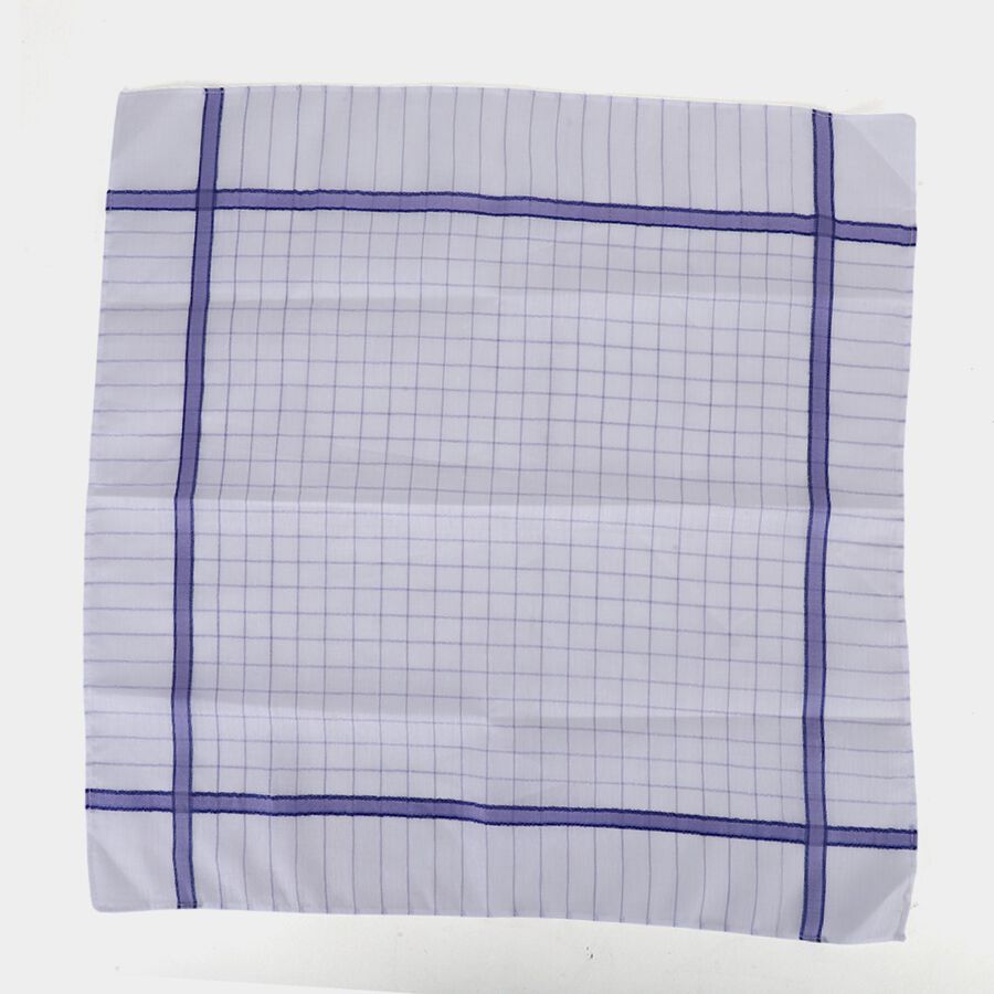 Men's Snow White Assorted Patterned Pack of 3 Handkerchief, हल्का नीला, large