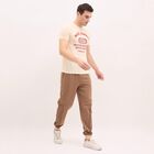 Men's 100% Cotton Jogger Track Pants , Brown, small