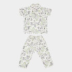 Boys All Over Print Night Suit, White, small image number null