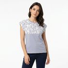 Women Light Blue Round Neck Regular T-Shirt, Light Blue, small