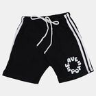 Boys' Black Regular Fit Drawstring Bermuda Shorts, Black, small