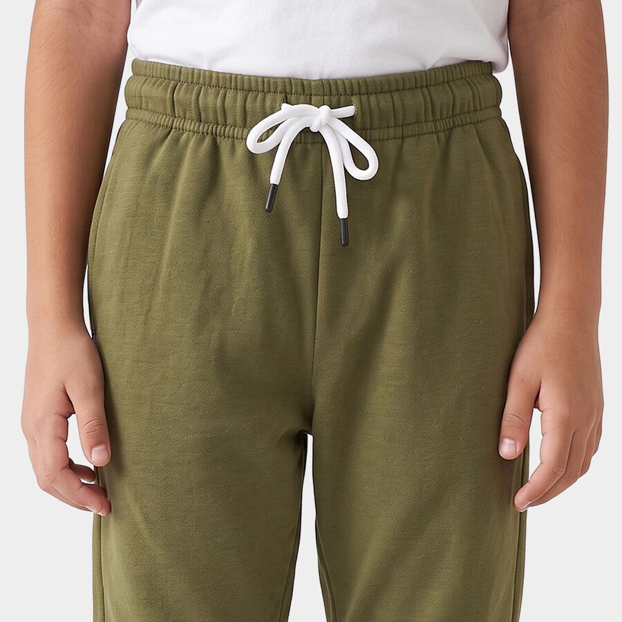 Boys Olive Green Jogger Graphic Printed Pyjama, Olive, large