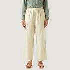 Women's Wide-Leg Solid Palazzos, Ecru Melange, small
