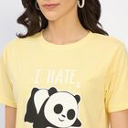 Ladies' Round Neck T-Shirt, पीला, small