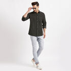 Cotton Solid Casual Shirt, Olive, small image number null