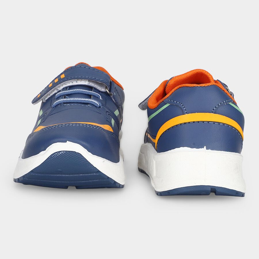 Boys' Blue Velcro Strap Sneakers, नीला, large