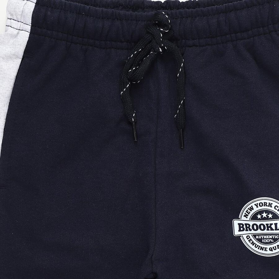 Boys' Navy Blue Regular Fit Graphic Printed Jogger Pyjama, नेवी ब्लू, large