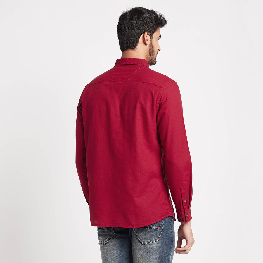 Cotton Solid Casual Shirt, Maroon, large image number null