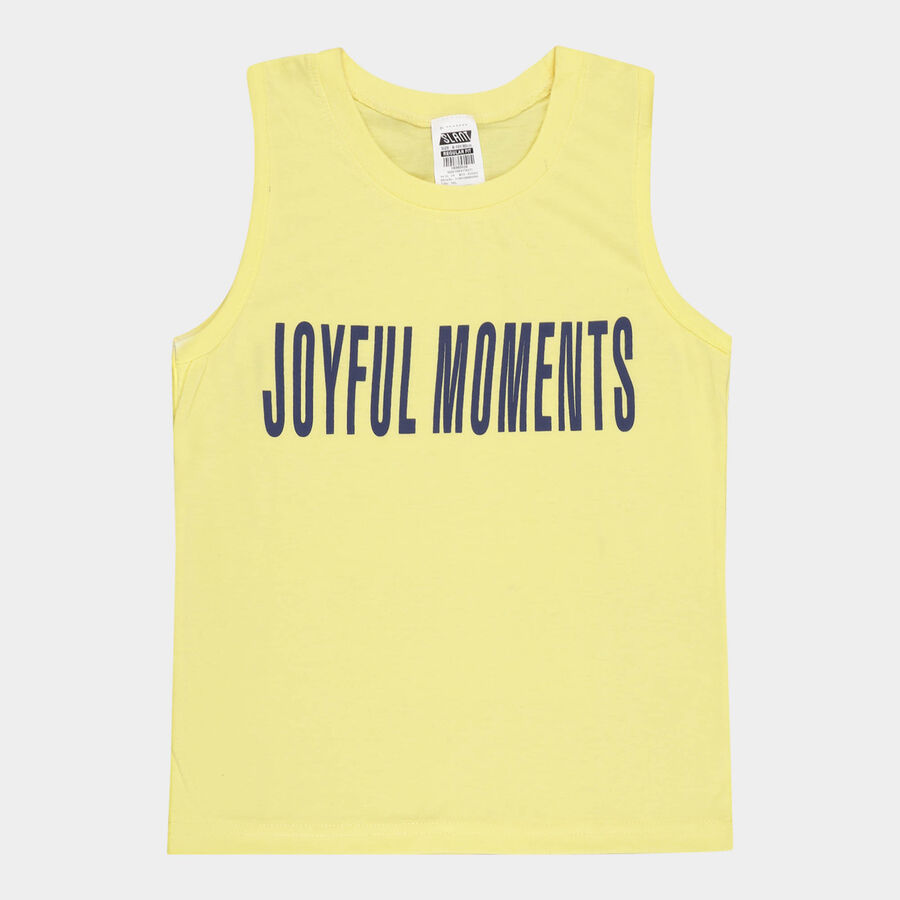 Boys Round Neck T-Shirt, Yellow, large image number null