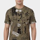 Men's Olive Cotton Round Neck Casual T-Shirt, ओलिव, small