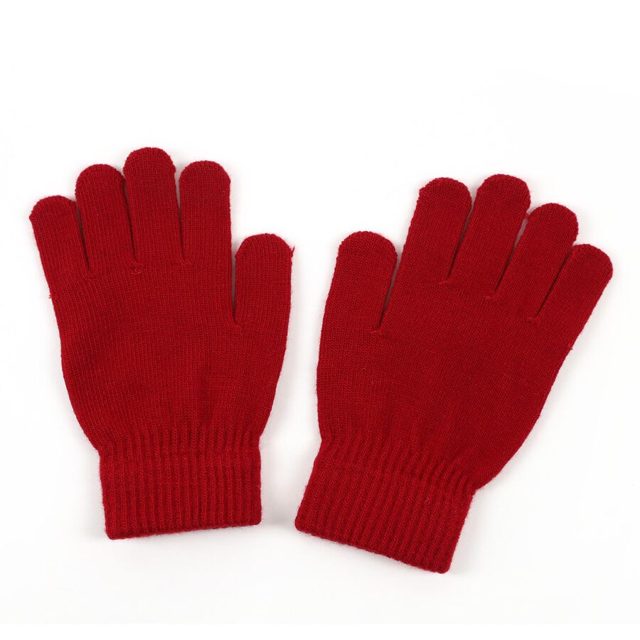 Boys' Gloves, Maroon, large image number null