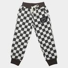 Boys' Charcoal Jogger Fit Checked Pyjama, Charcoal, small