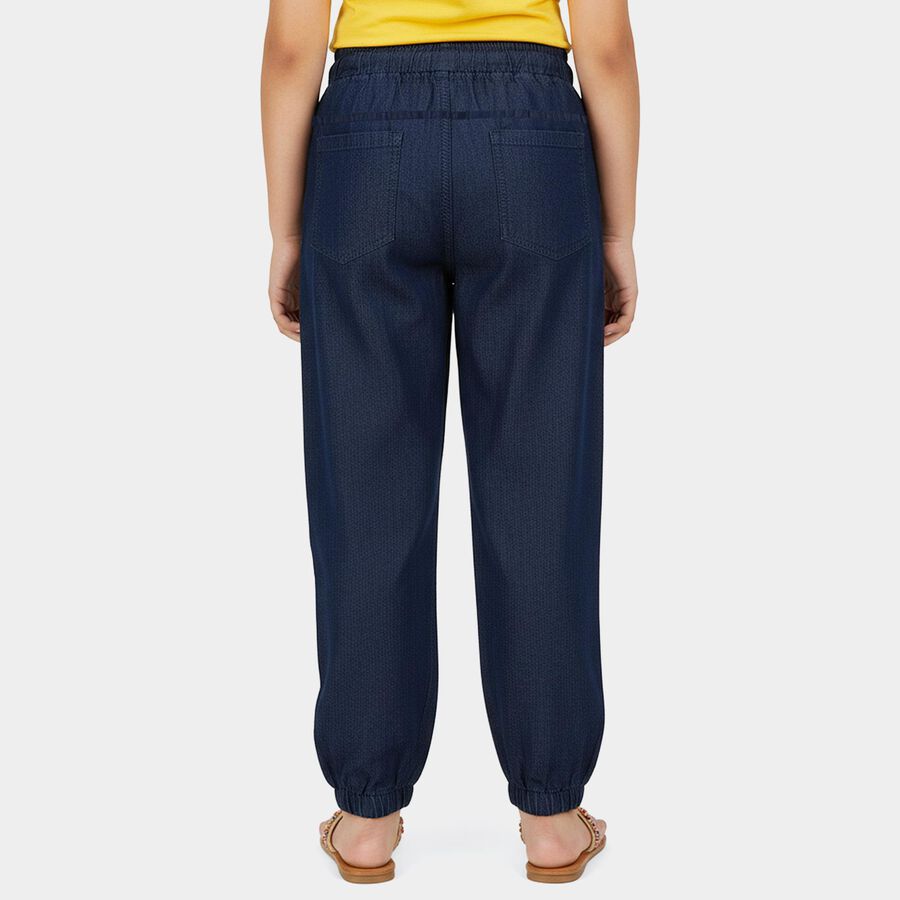 Girls Blue Regular Fit Jeans, Mid Blue, large