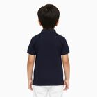 Boys Navy Blue Polo Neck Casual T-Shirt, Navy Blue, small