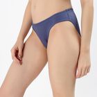Women's Deep Steel Blue Bikini Style Panty, Navy Blue, small