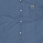 Boys Light Blue Button-Down Casual Shirt, Light Blue, small