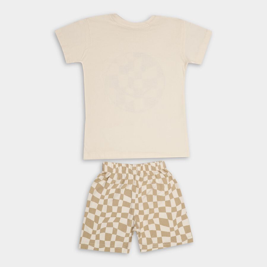 Boys' 100% Cotton Knit Baba Suit , Off White, large image number null