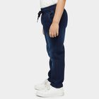 Boys' Navy Blue Regular Fit Drawstring Jeans, Mid Blue, small