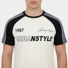 Men's Blue Round Neck Casual T-Shirt, Mid Blue, small