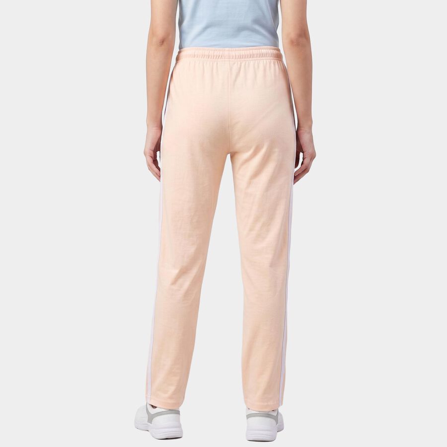 Women's Light Pink Straight Fit Side-Striped Track Pants, हल्का गुलाबी, large