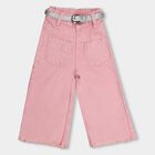 Girls' Light Pink Flared Fit Overdyed Jeans, Pink, small image number null