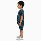 Boys' Night Suit, मध्यम नीला, small image number null