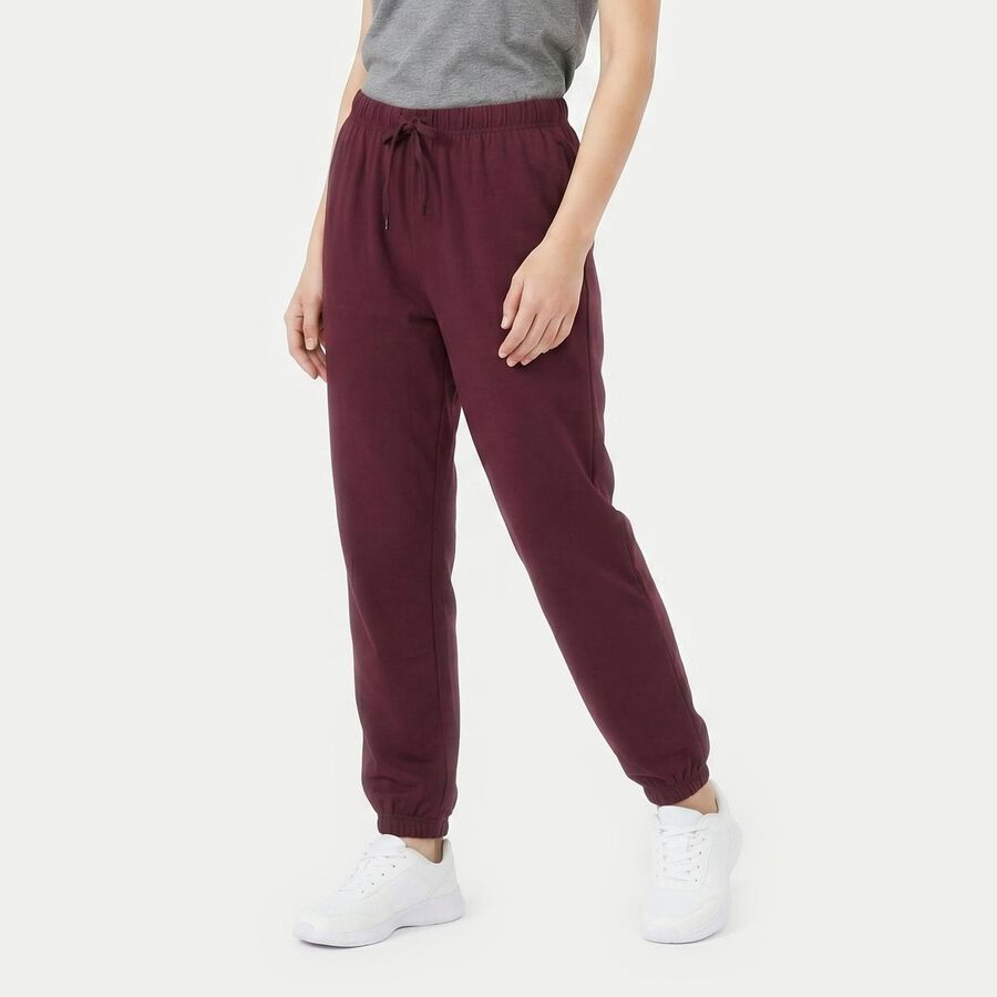 Women's Purple Jogger Fit Solid Track Pants, Purple, large