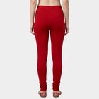 Women's Maroon Slim Fit Cotton Blend Churidar Leggings, Maroon, small